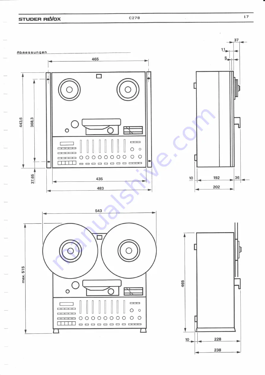 STUDER REVOX C278 Operating Instructions Manual Download Page 22