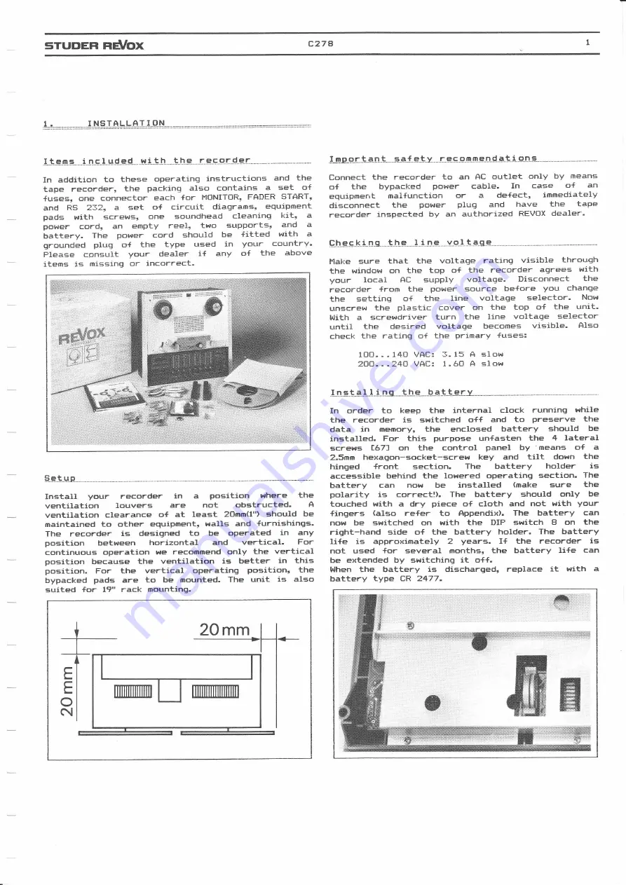 STUDER REVOX C278 Скачать руководство пользователя страница 40