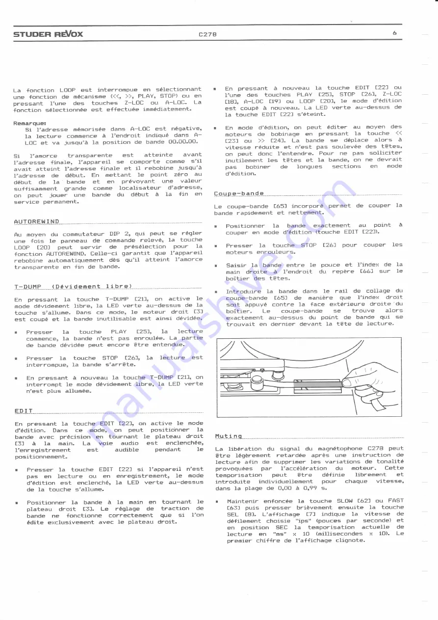 STUDER REVOX C278 Operating Instructions Manual Download Page 79