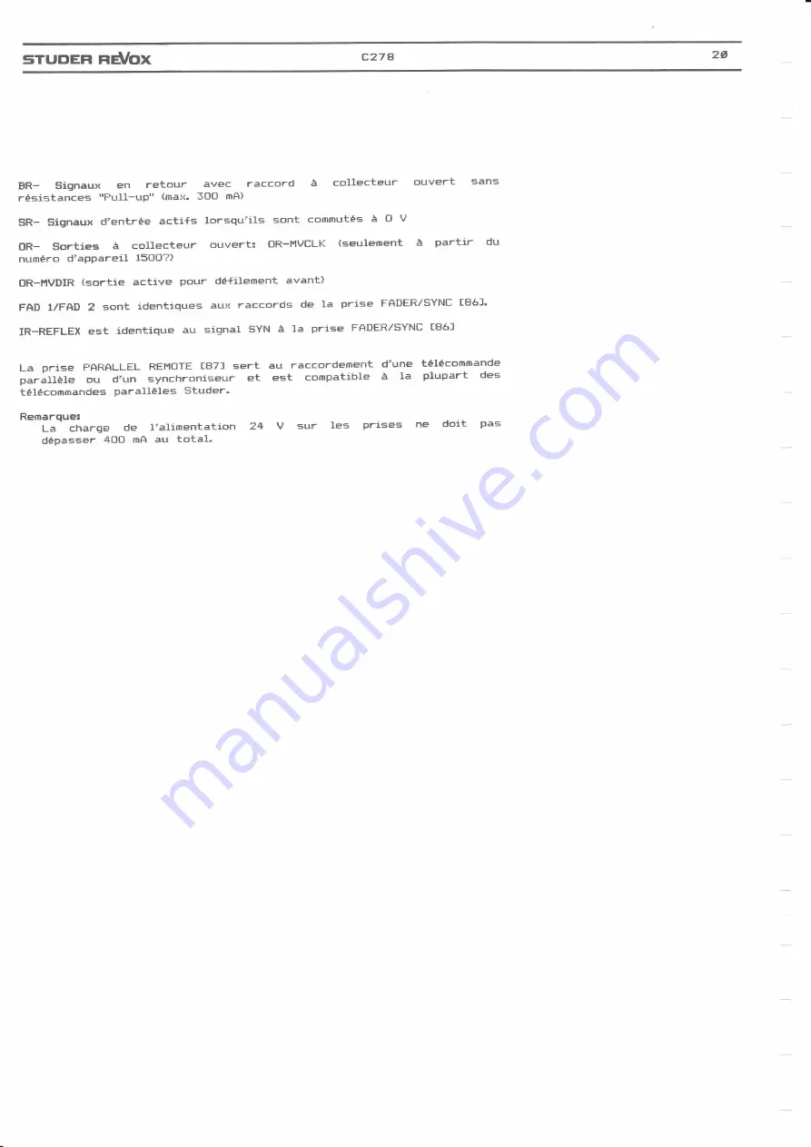 STUDER REVOX C278 Operating Instructions Manual Download Page 93