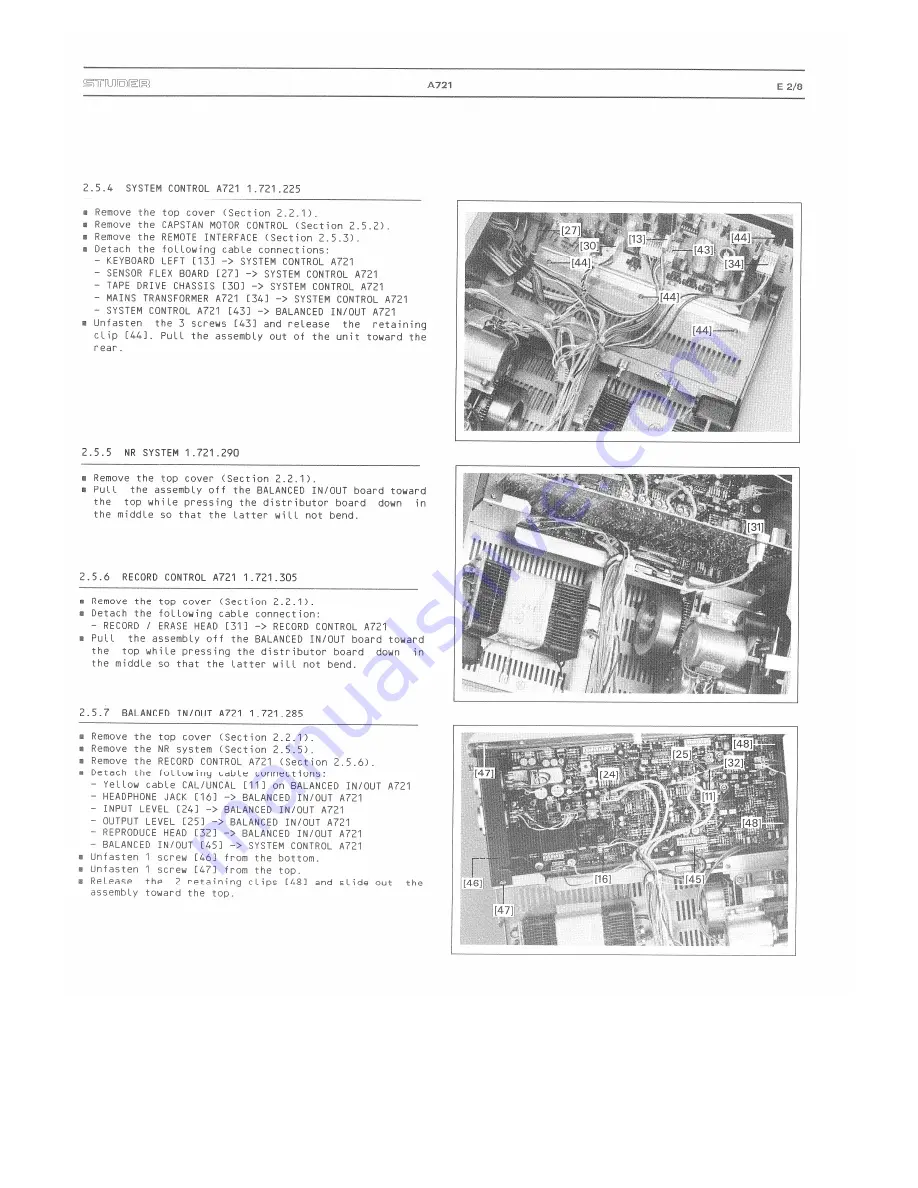 Studer A721 Operating And Service Instructions Download Page 64