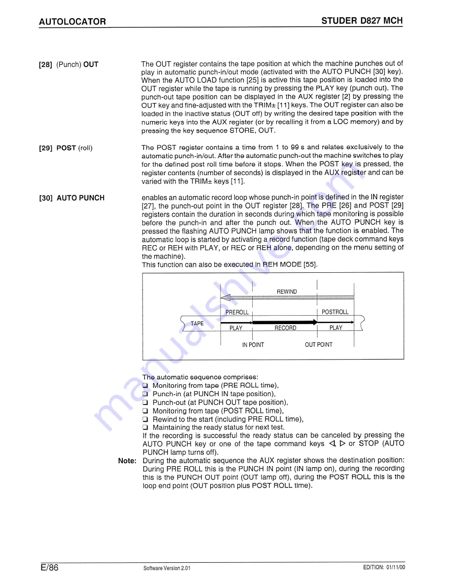 Studer D827 MCH Operating Instructions Manual Download Page 92