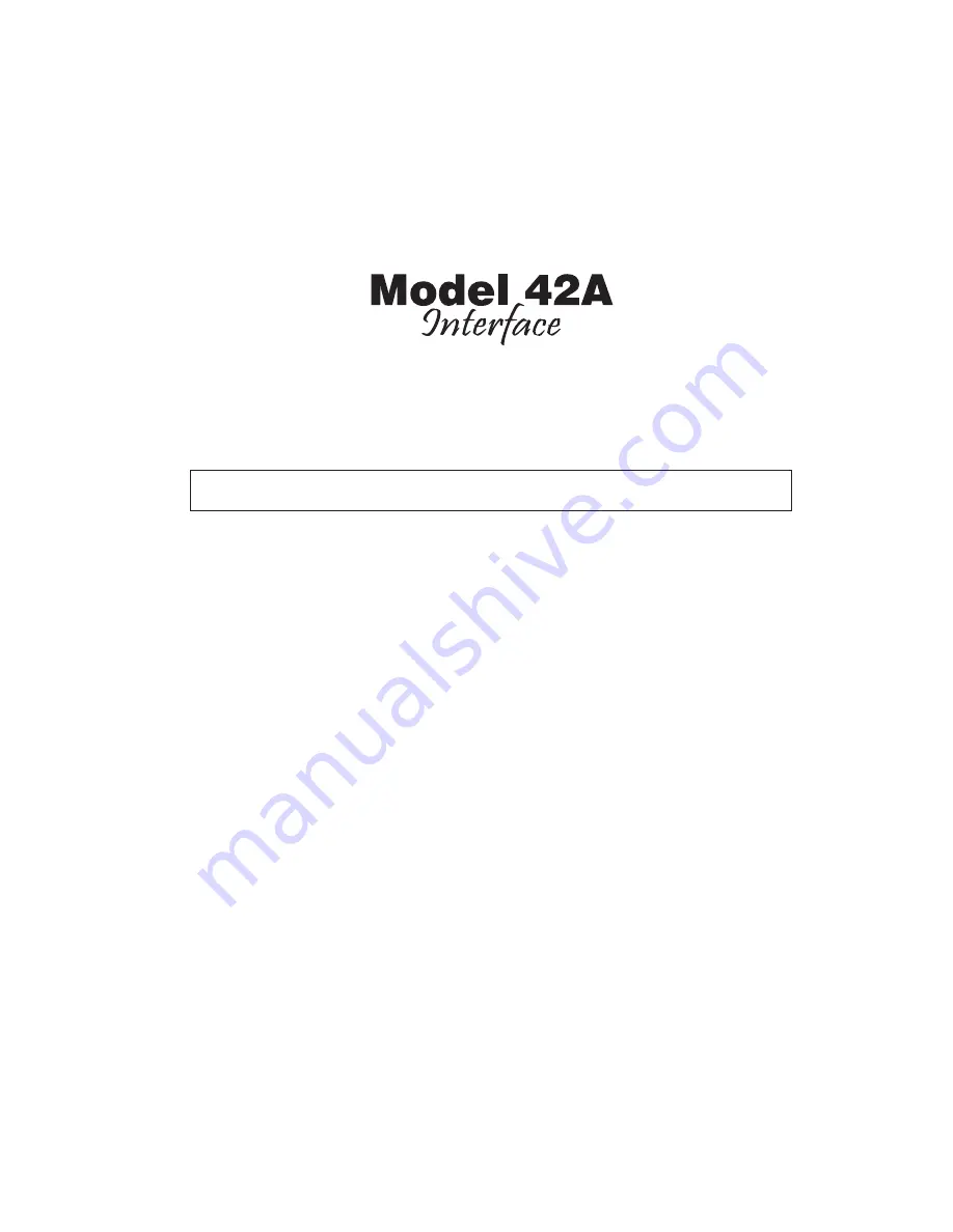 Studio Technologies 42A User Manual Download Page 1