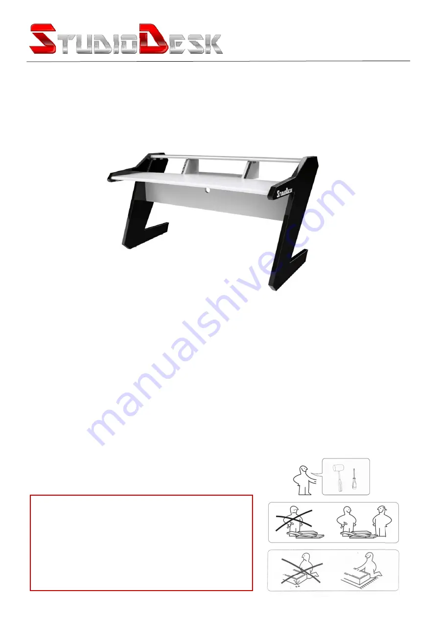 StudioDesk Music Commander Assembly Manual Download Page 1