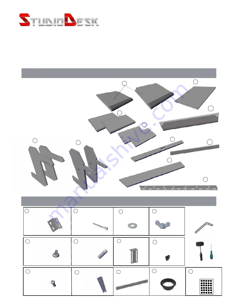 StudioDesk Pro Line M Series Assembly Manual Download Page 2