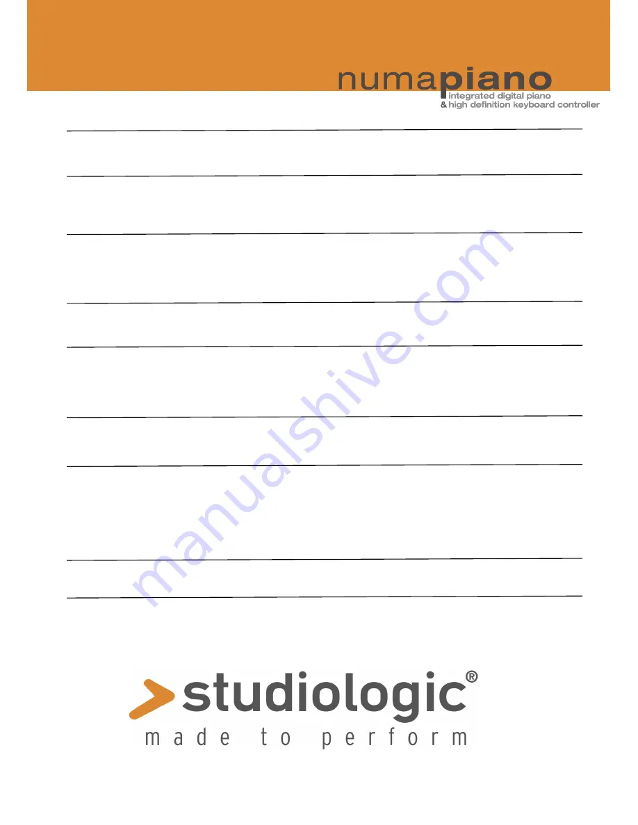 Studiologic NUMApiano Specification Download Page 2