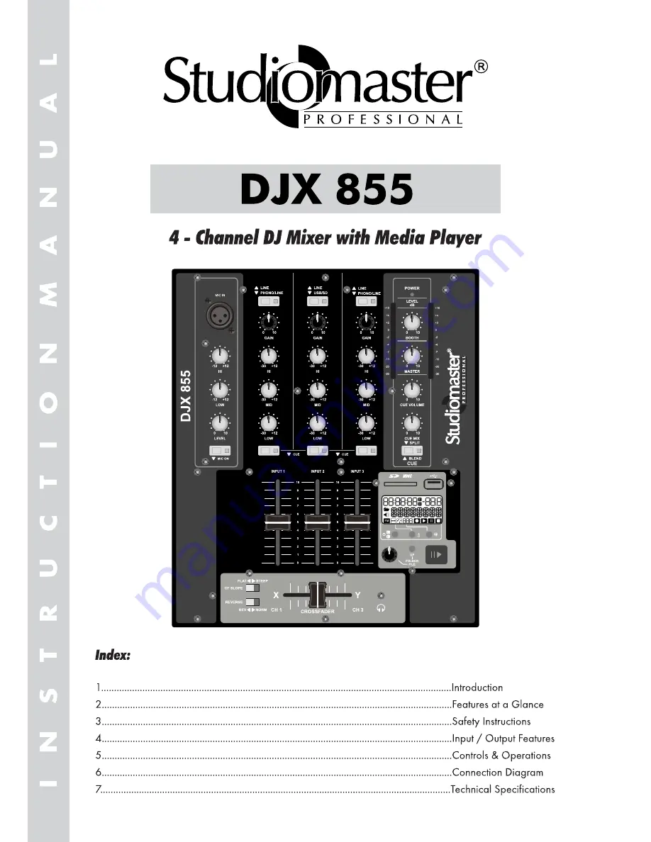 Studiomaster DJX 855 Instruction Manual Download Page 1