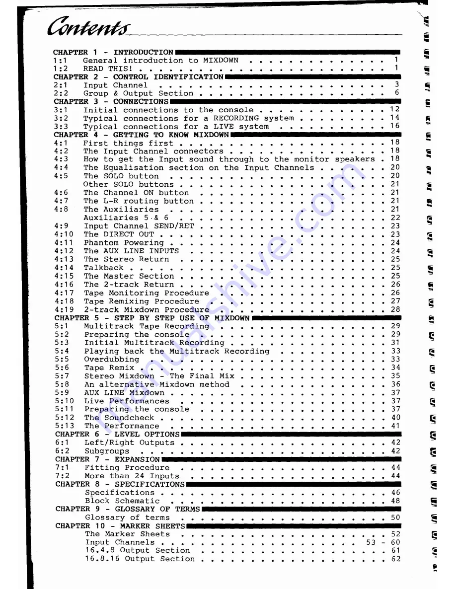 Studiomaster MIXDOWN Owner'S Manual Download Page 2