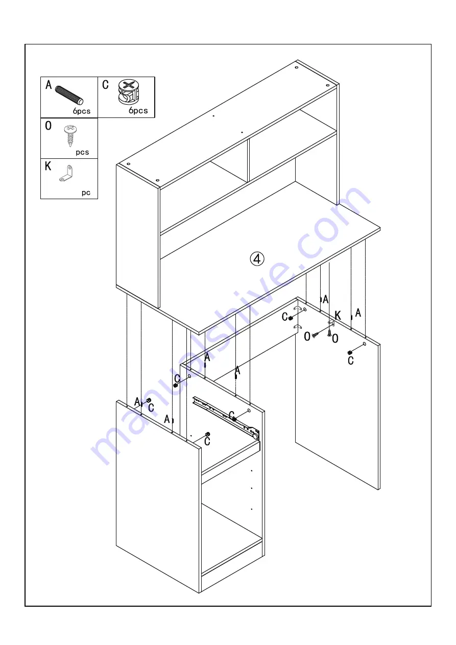 Studymate NEWTON HUTCH DESK STNEWTNOA Assembly Instructions Manual Download Page 11