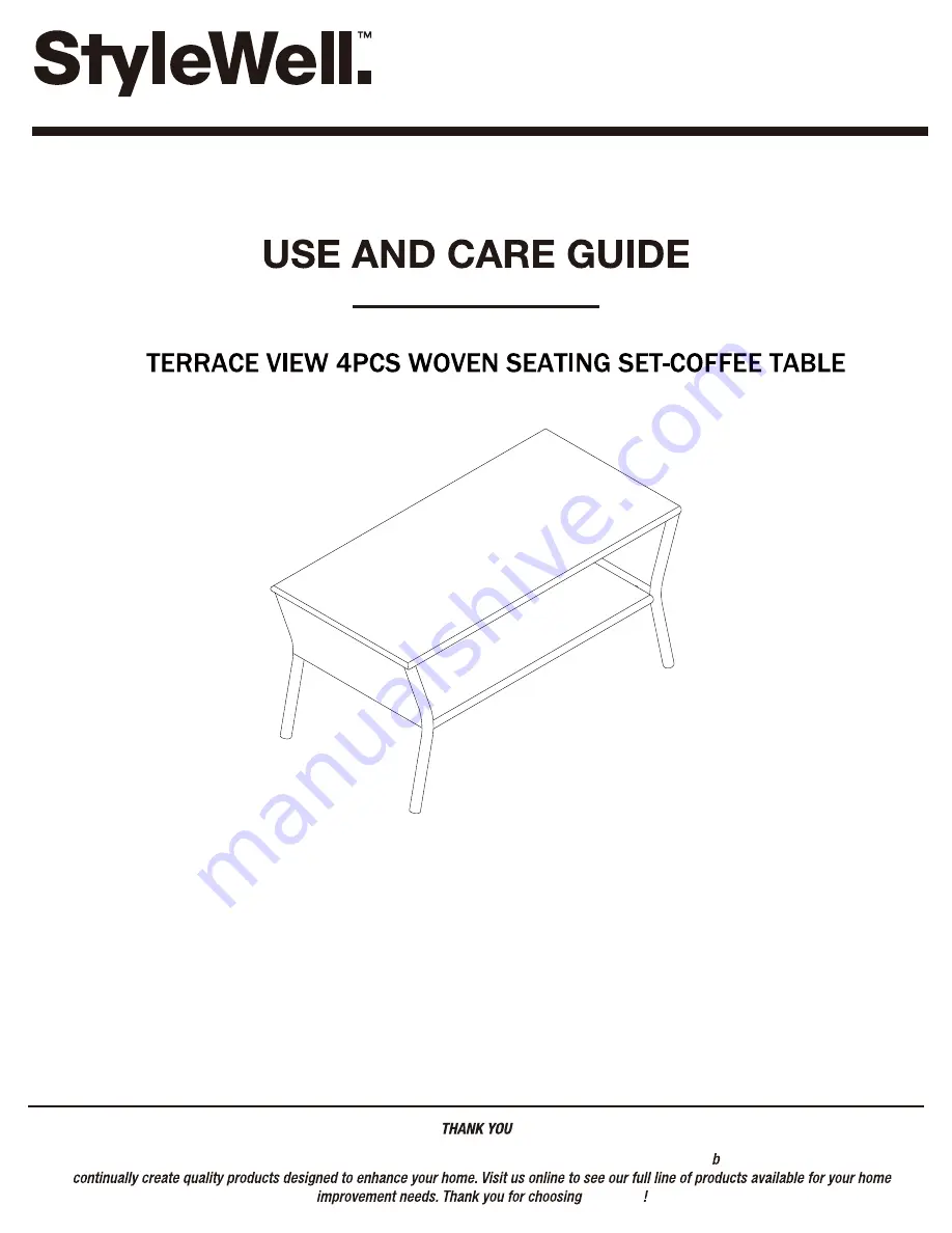 StyleWell TERRACE VIEW GC-8545B-SRP Use And Care Manual Download Page 7