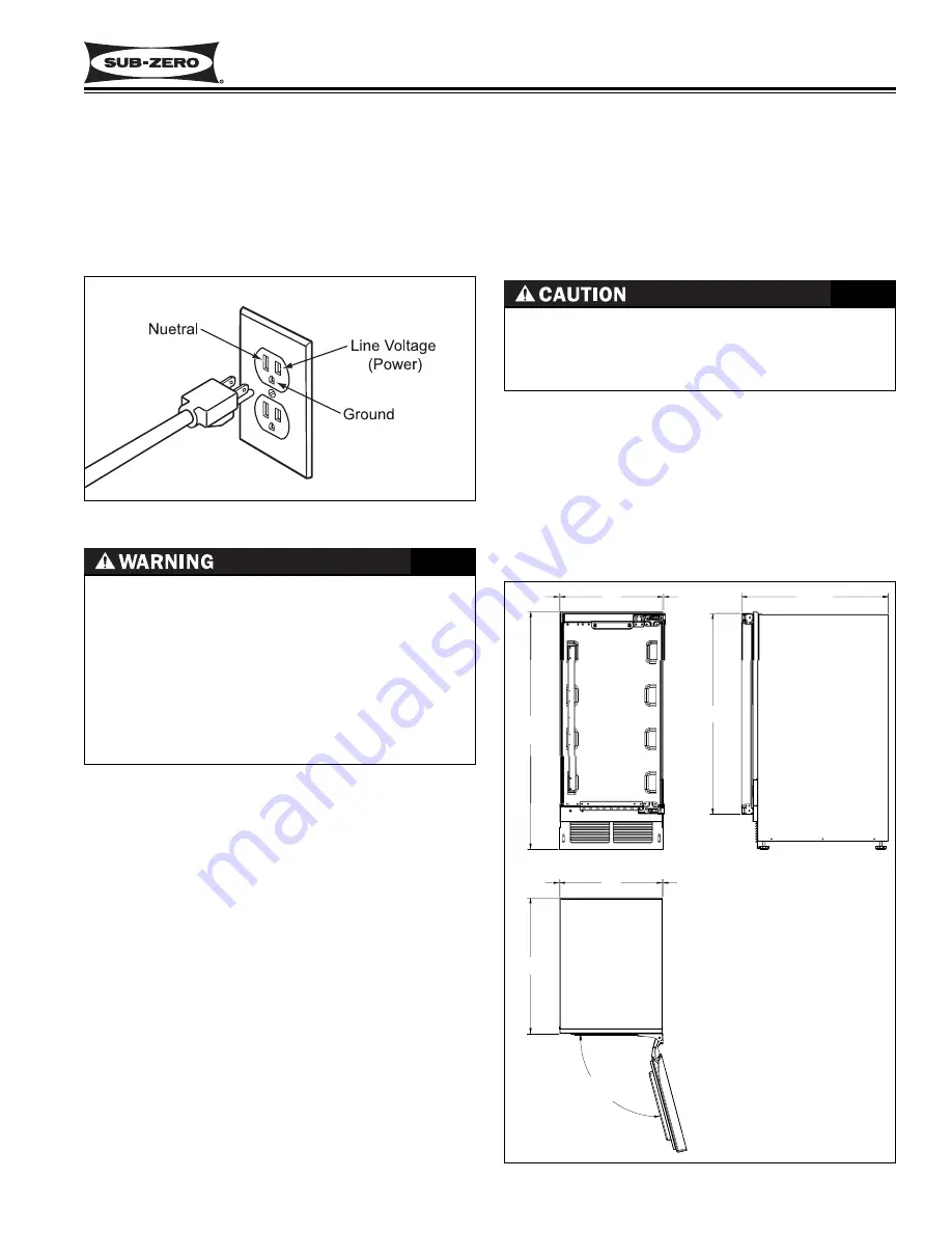 Sub-Zero 315I Service Manual Download Page 3