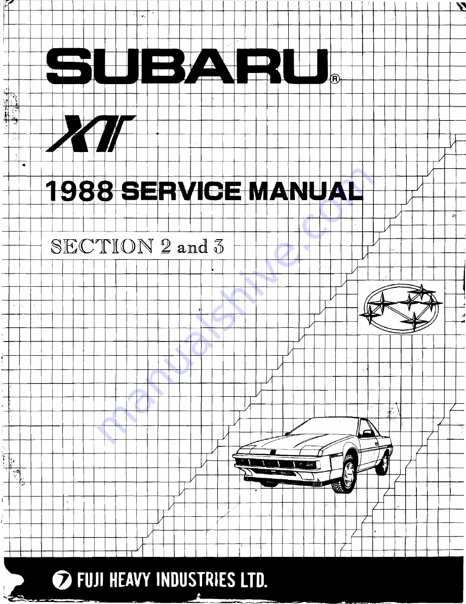 Subaru XT 1988 Service Manual Download Page 123