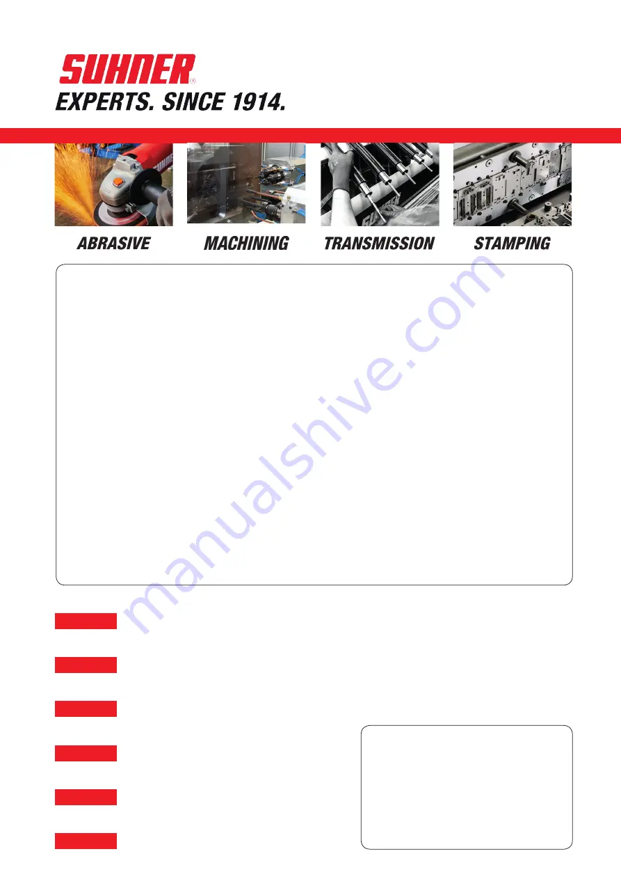 SUHNER ABRASIVE LLH 12 Technical Document Download Page 28