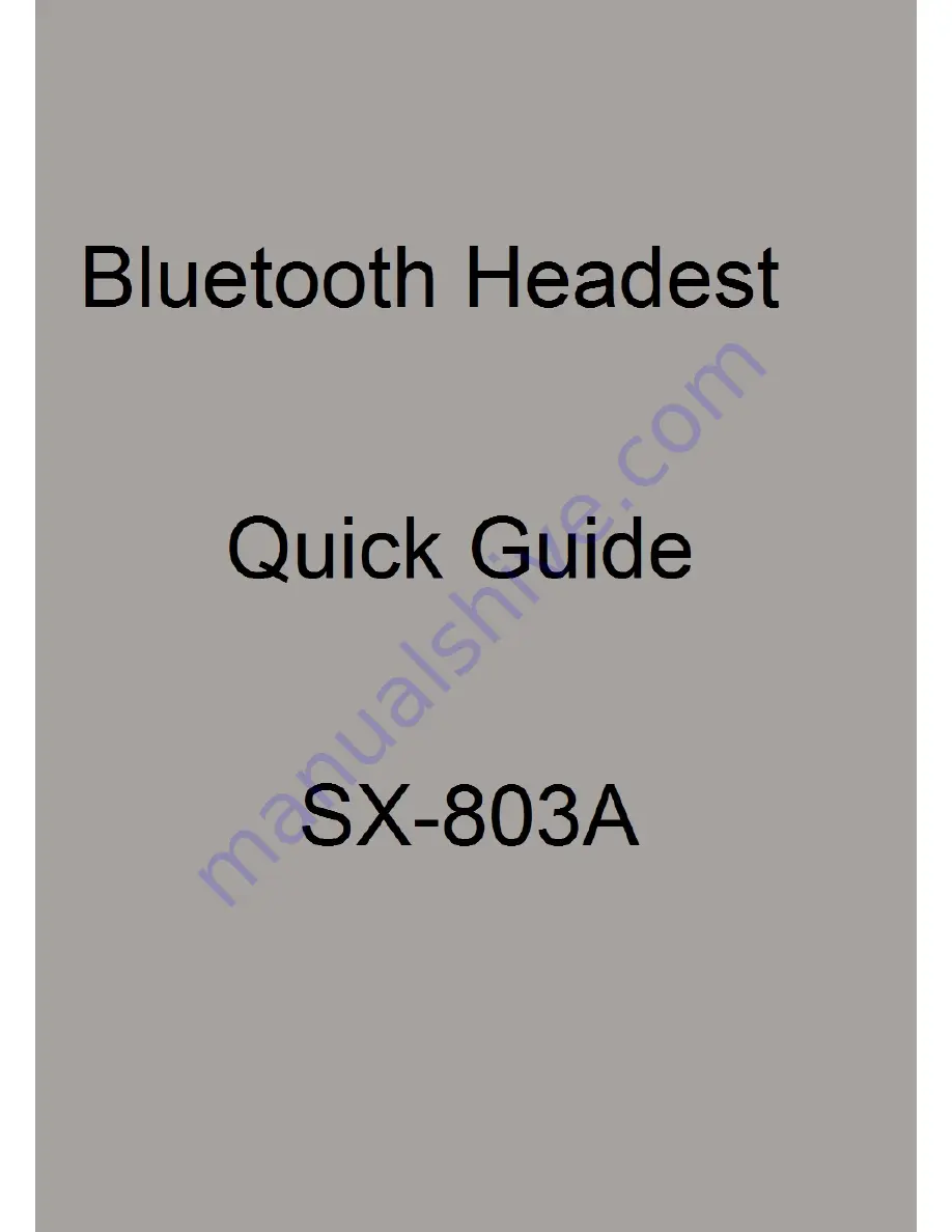 Suicen SX-803A Quick Manual Download Page 1