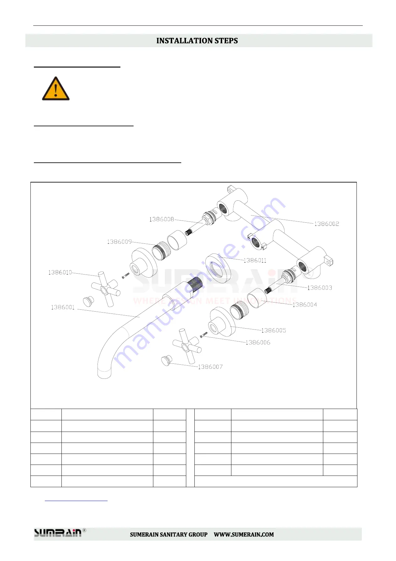 SUMERAIN S1386BGI Installation Manual Download Page 7