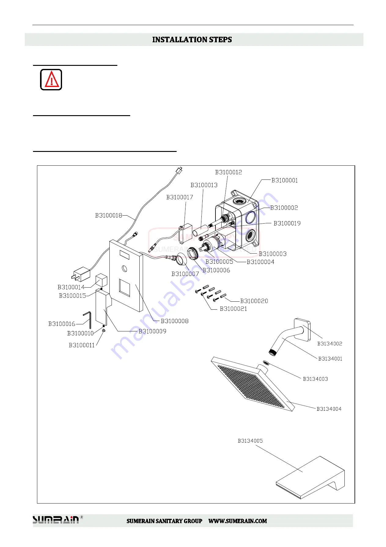 SUMERAIN S3134CD-B Installation Manual Download Page 7