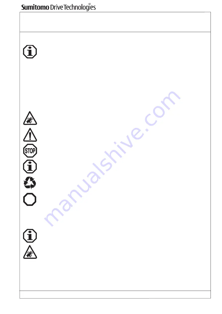 Sumitomo SERVO 100 Operating Manual Download Page 13