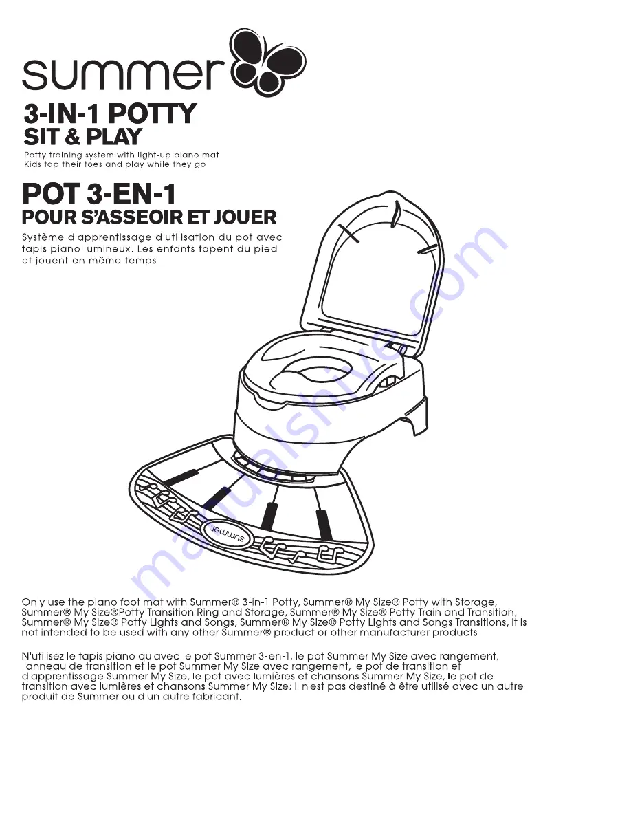 Summer 3-IN-1 POTTY SIT & PLAY Instruction Manual Download Page 1