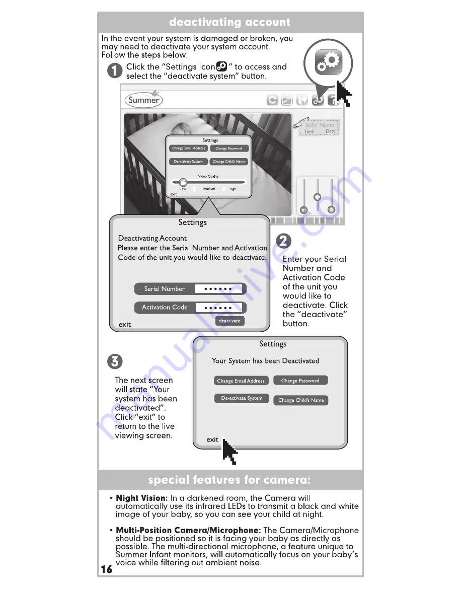 Summer PEEK INTERNET BABY CAMERA SET Instruction Manual Download Page 16