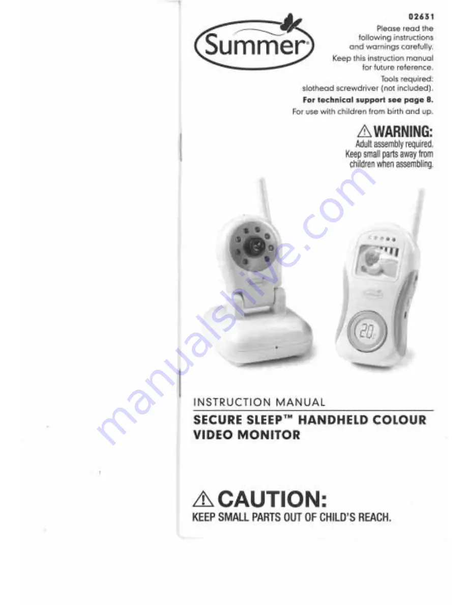 Summer Secure Sleep 02631 Instruction Manual Download Page 1