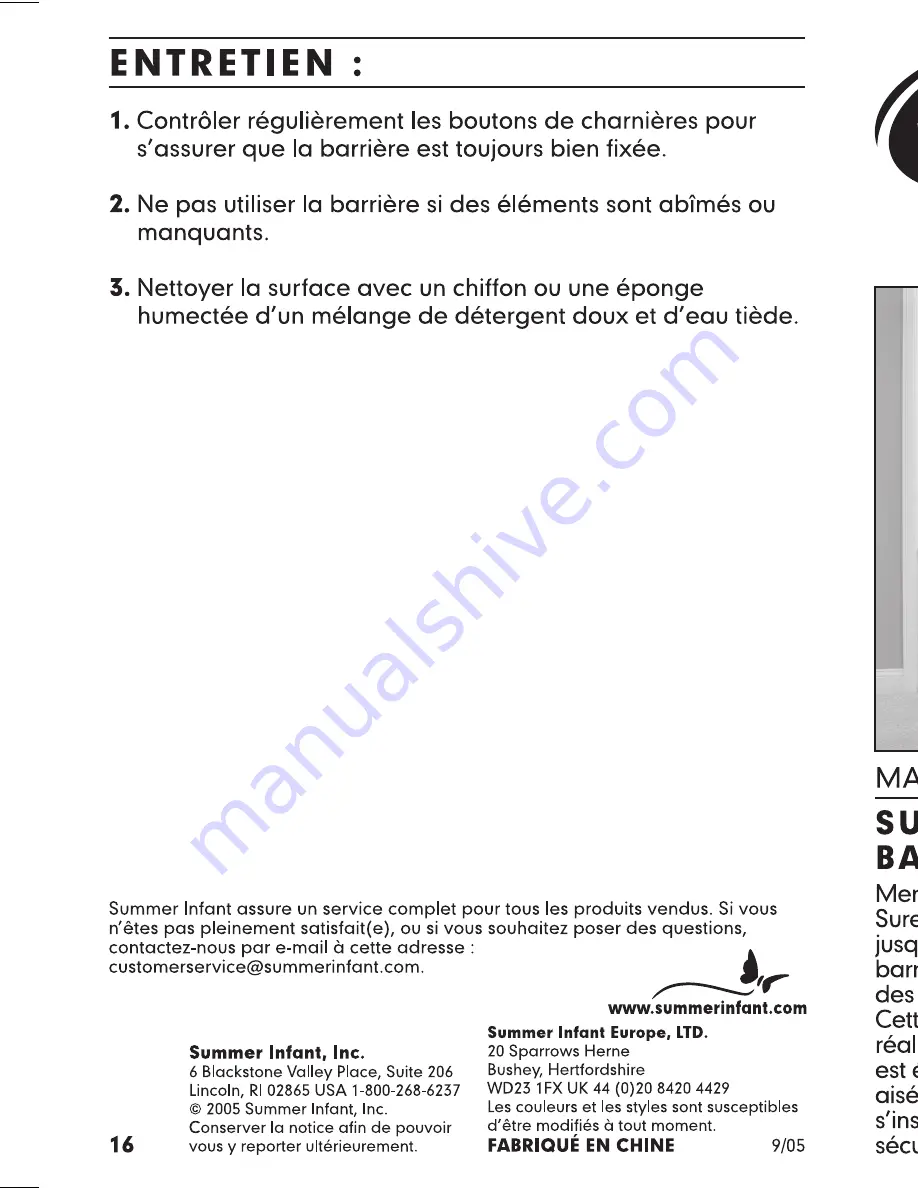 Summer Sure and Secure 07164 Instruction Manual Download Page 16