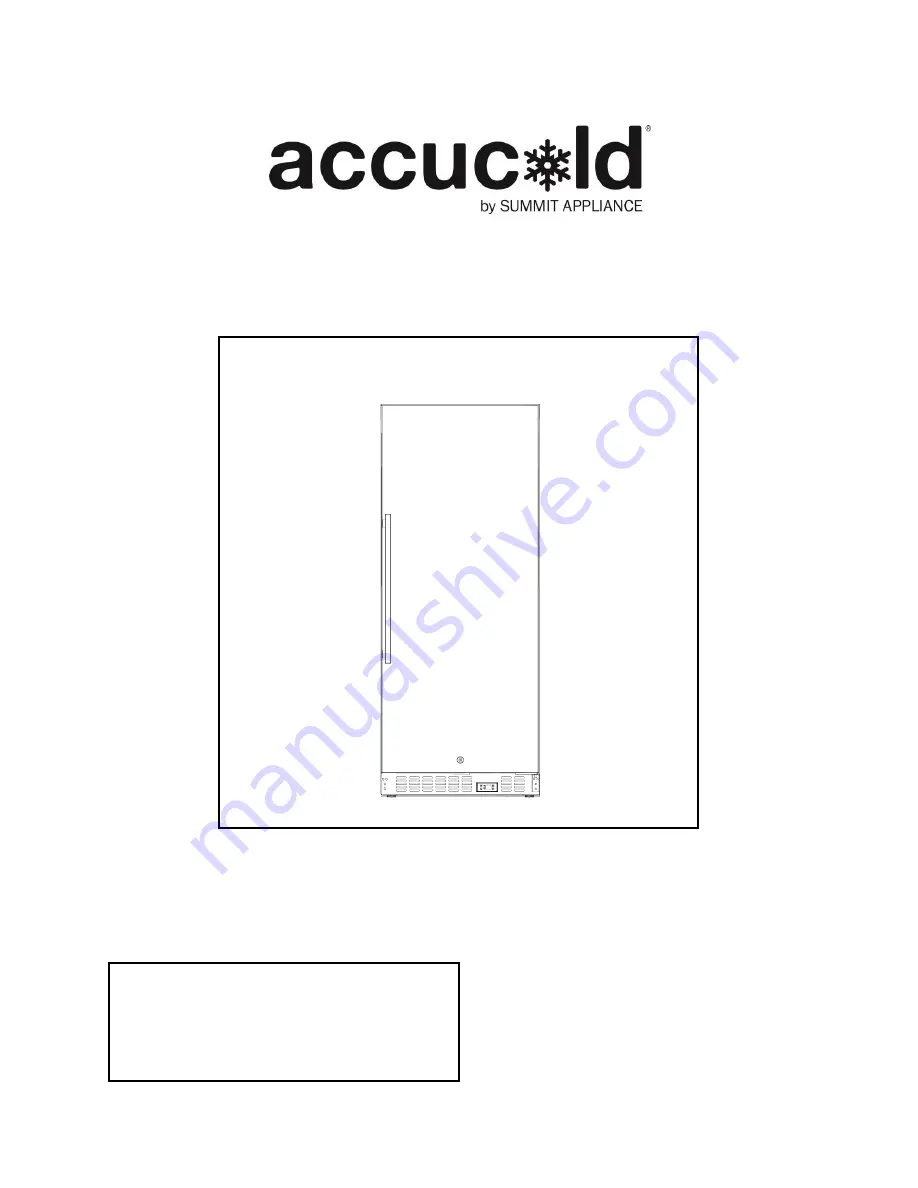 Summit Appliance accucold FFAR121SS Скачать руководство пользователя страница 1