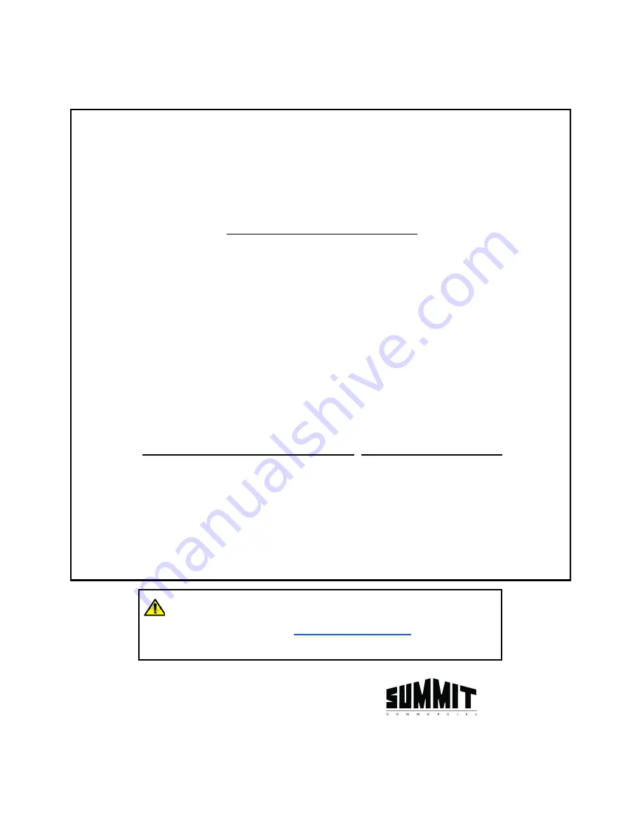 Summit Commercial SCFF236 User Manual Download Page 13