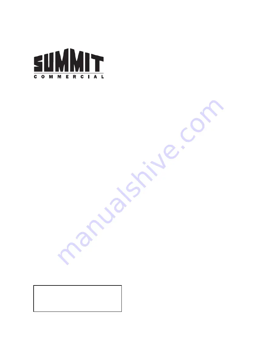 Summit Commercial SCR114L Instruction Manual Download Page 1