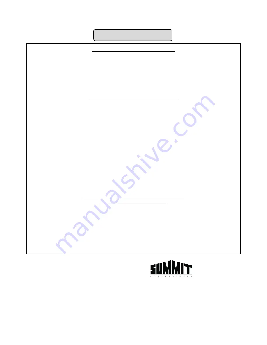 Summit Professional SCFF1537B Instruction Manual Download Page 16