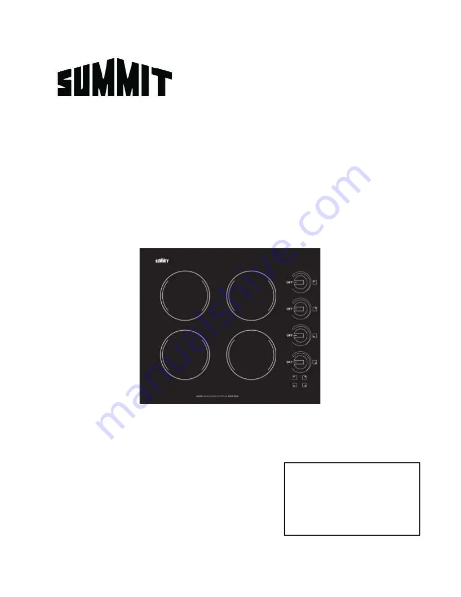 Summit CR4B240BL Instruction Manual Download Page 1