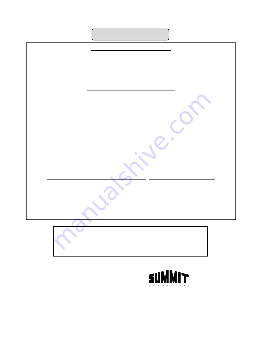 Summit SCR1155 Instruction Manual Download Page 12