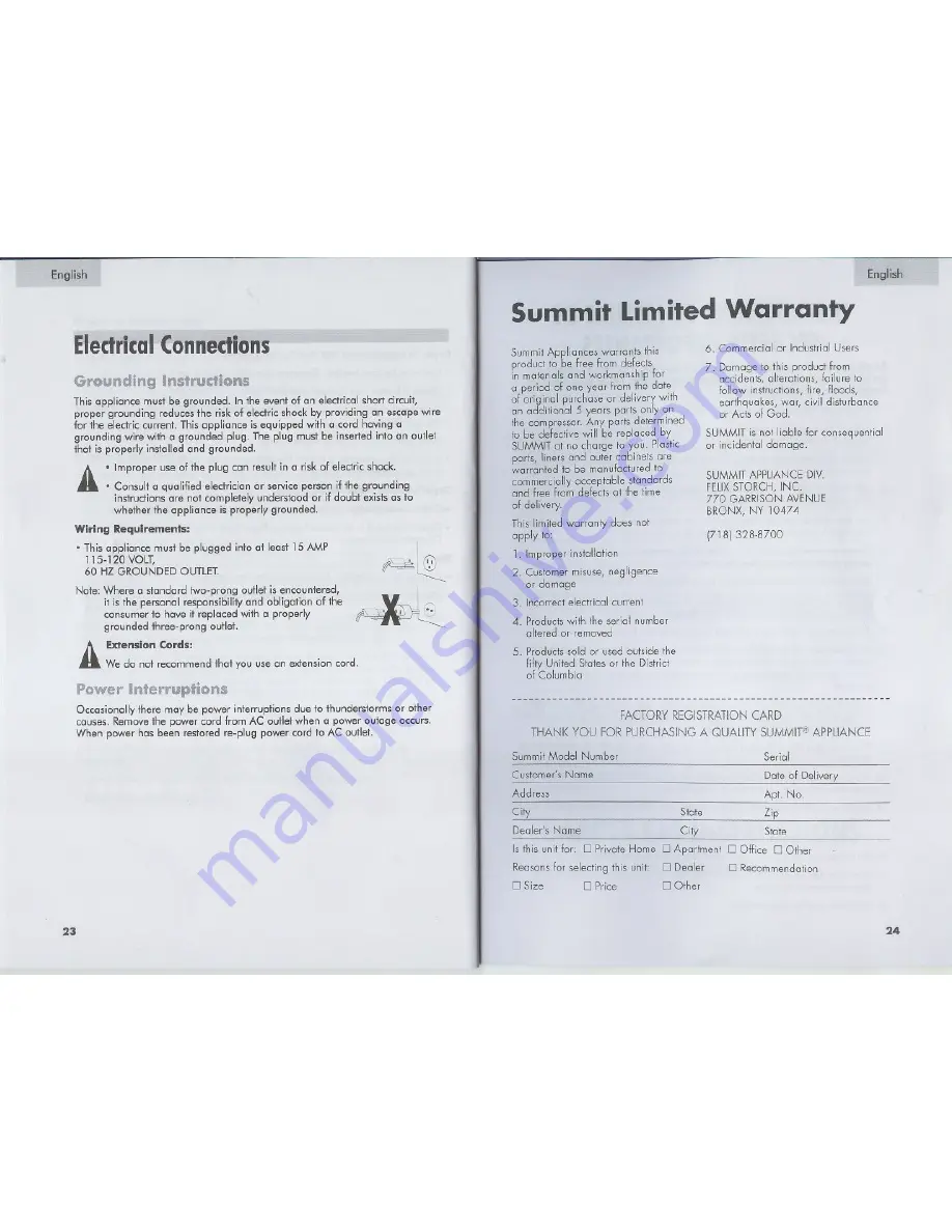 Summit SPWD1470C User Manual Download Page 13