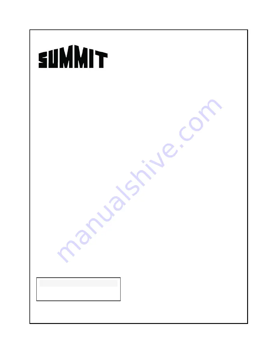 Summit SWC530BLBIST Owner'S Manual Download Page 1