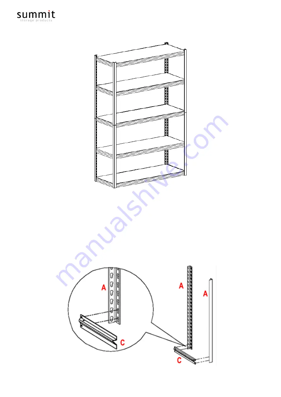 Summit Z Beam Shelving Assembly Instructions Manual Download Page 2