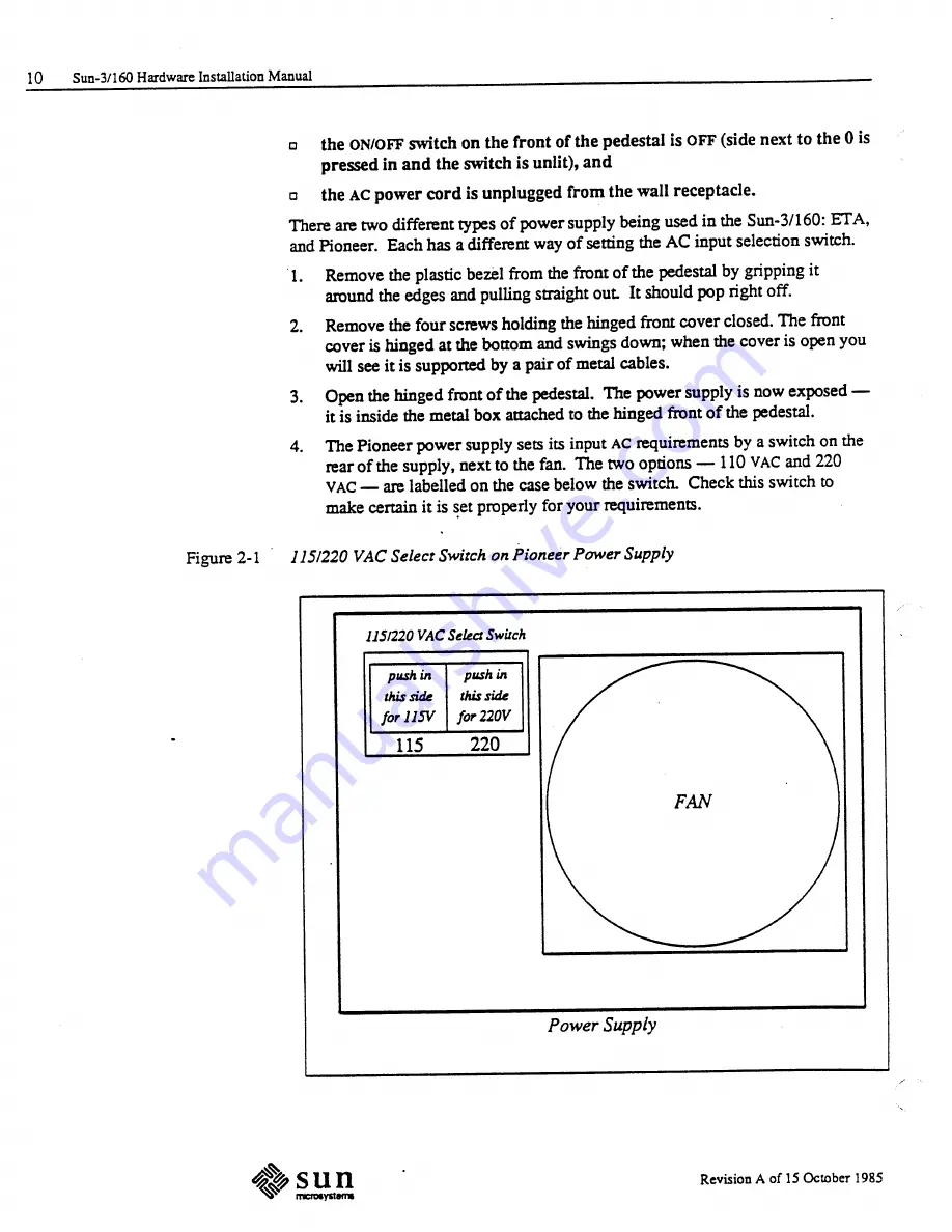 Sun Microsystems 3/160 SunStation Hardware Installation Manual Download Page 24