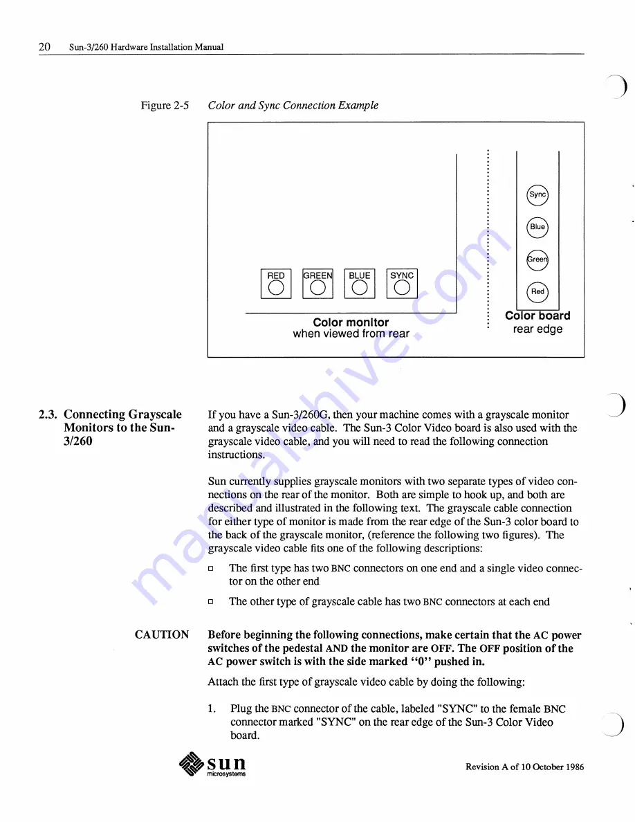 Sun Microsystems Sun-3/60 Hardware Installation Manual Download Page 31