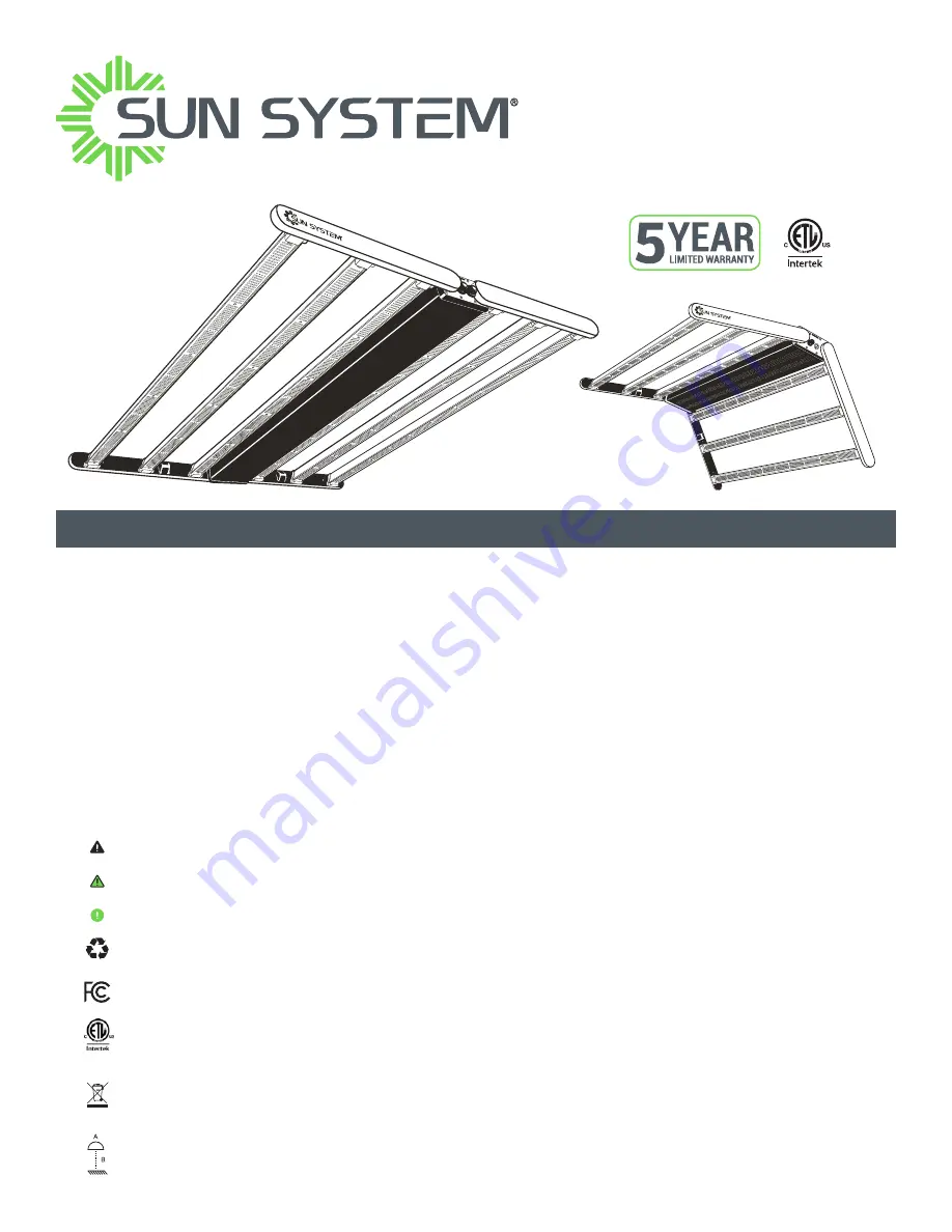 Sun System RS 1850 LED Installation And Operating Instructions Manual Download Page 1