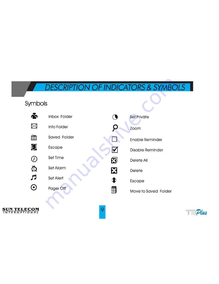 Sun Telecom T3 Plus Скачать руководство пользователя страница 9