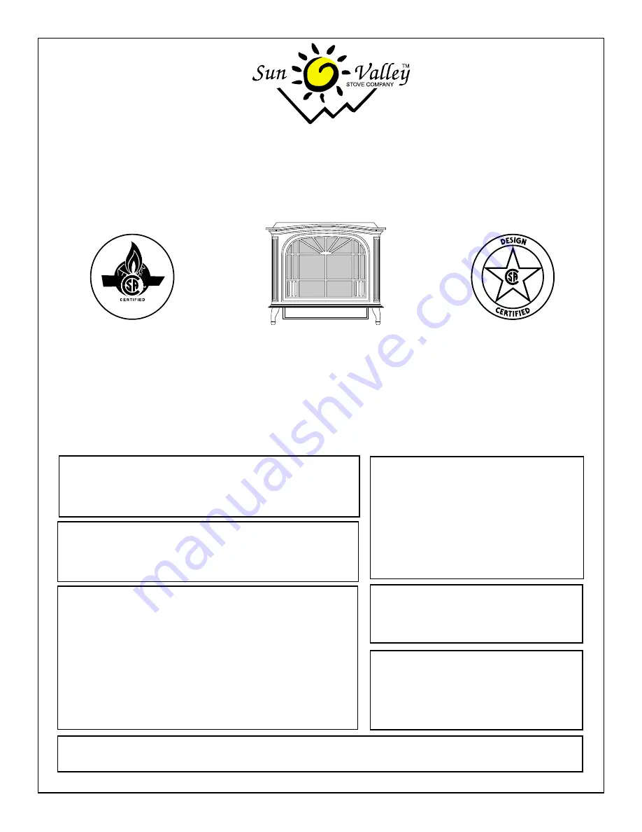 sun valley MSTBVN Owner'S Operation And Installation Manual Download Page 1