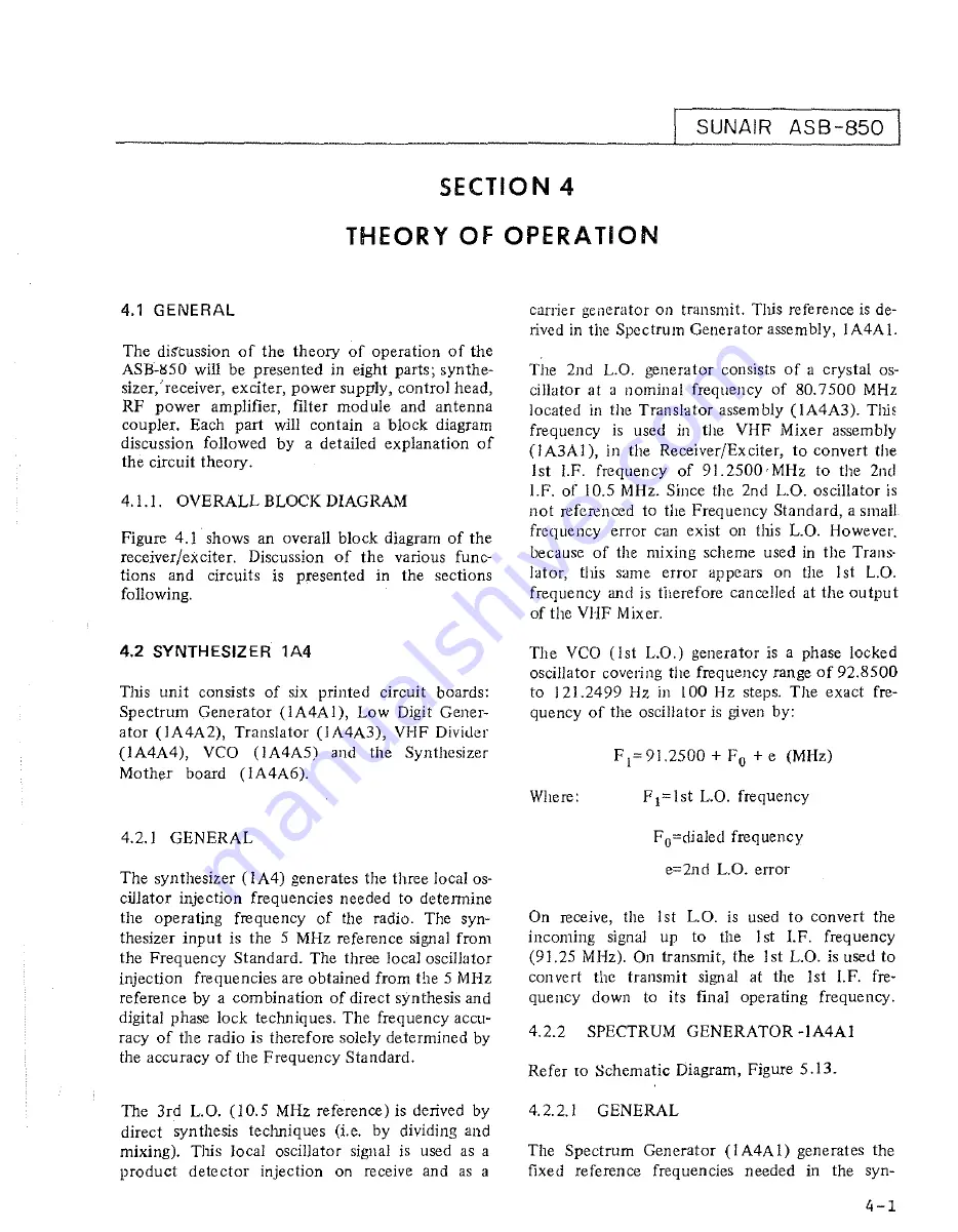 sunair ASB-850 Operation And Maintenance Manual Download Page 43