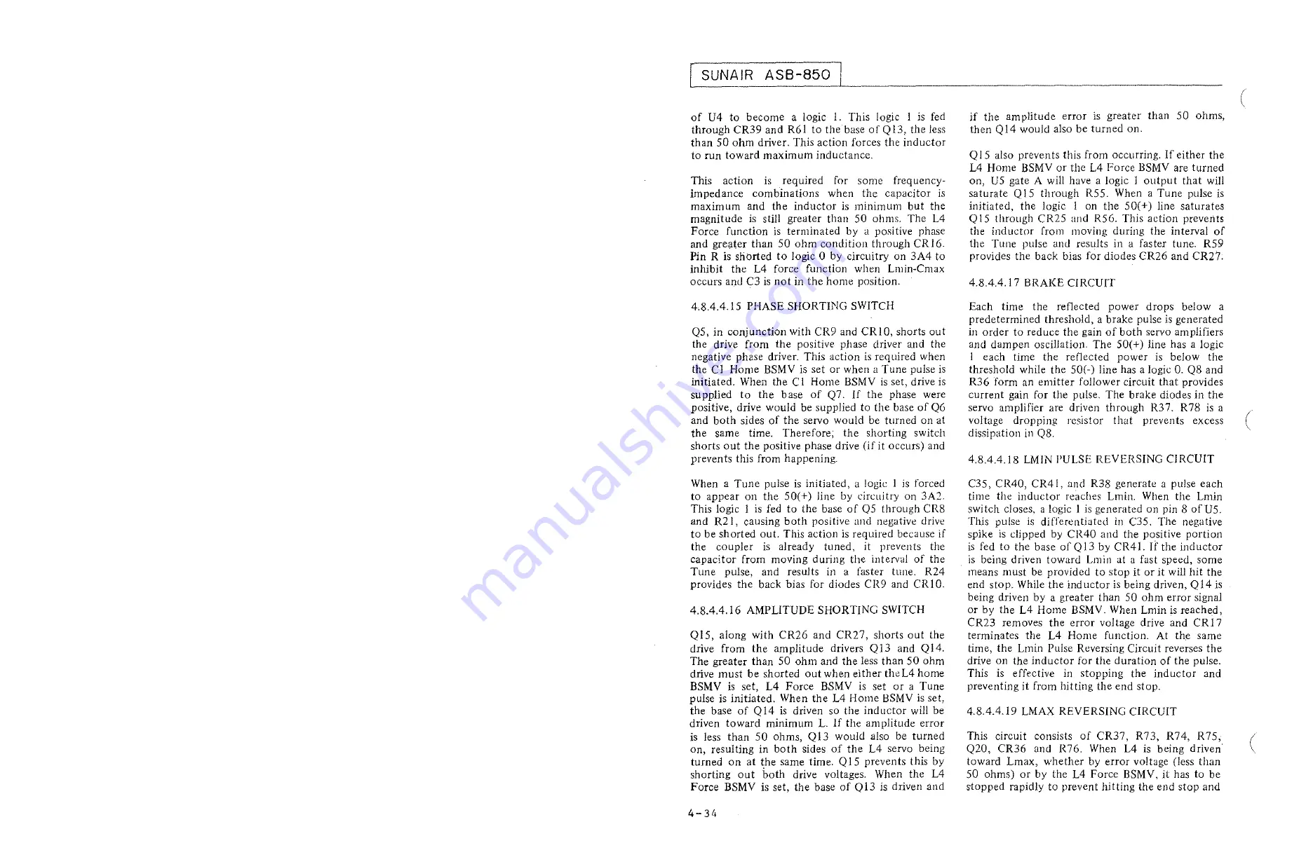 sunair ASB-850 Operation And Maintenance Manual Download Page 74