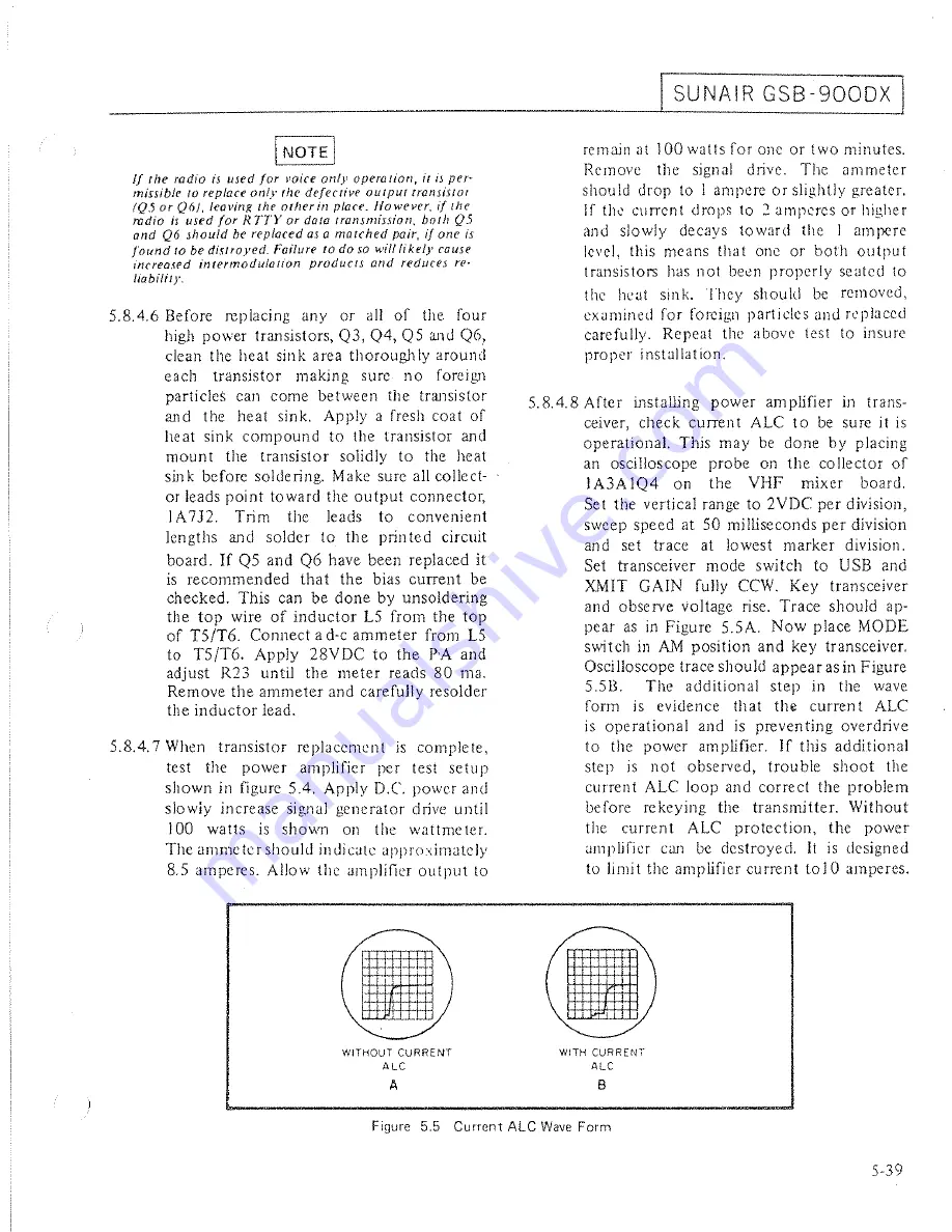 sunair gsb-900 dx Operation And Maintenance Manual Download Page 115