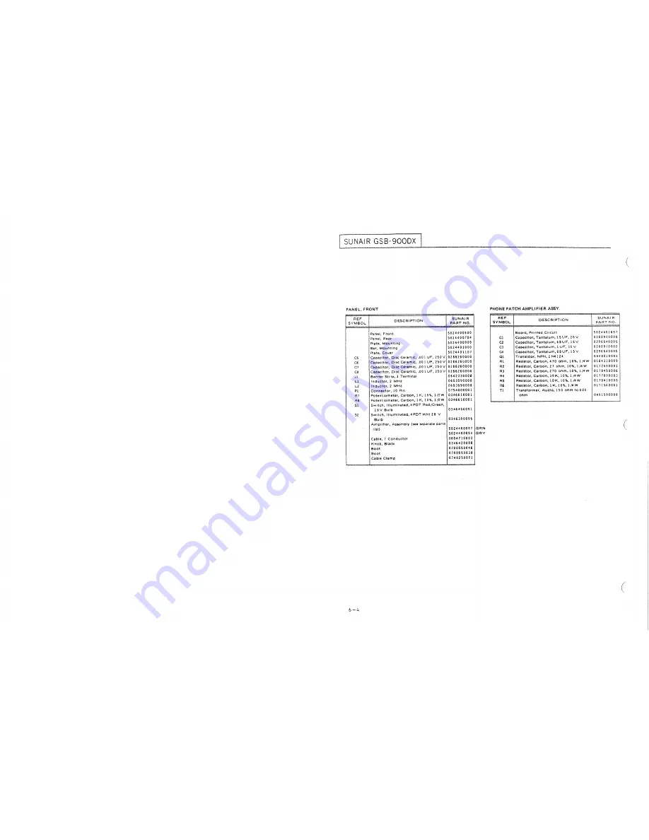 sunair gsb-900 dx Operation And Maintenance Manual Download Page 180