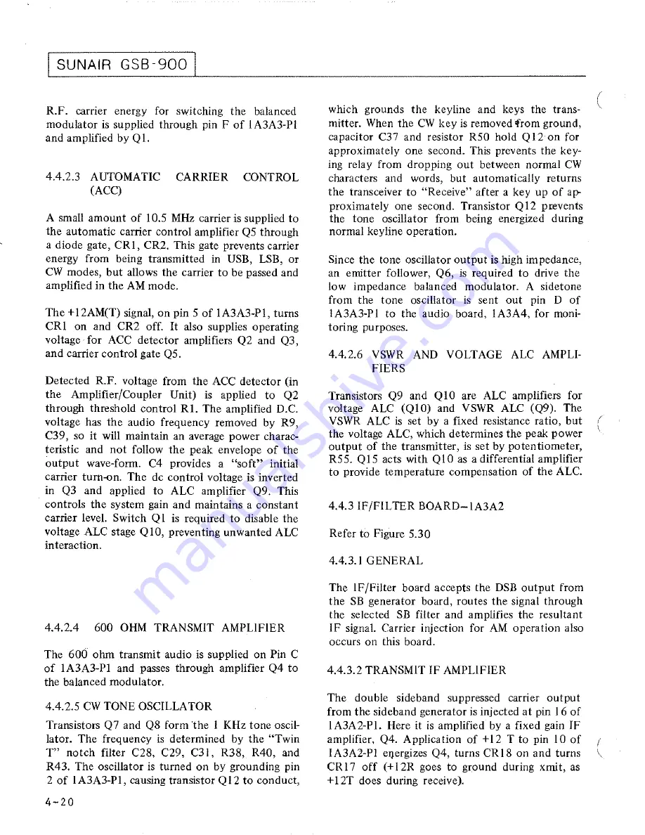 sunair GSB-900 Operation And Maintenance Manual Download Page 70