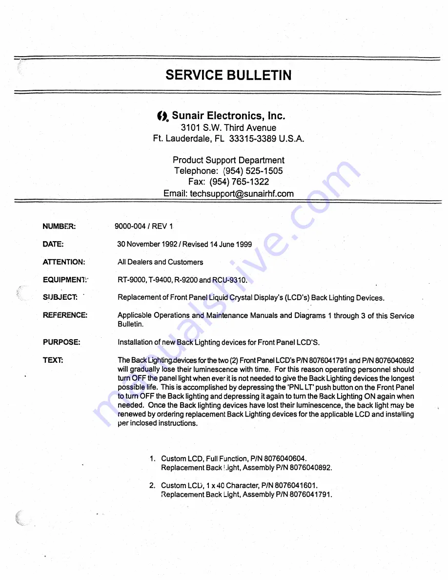 sunair RT-9000C Operation And Maintenance Manual Download Page 381