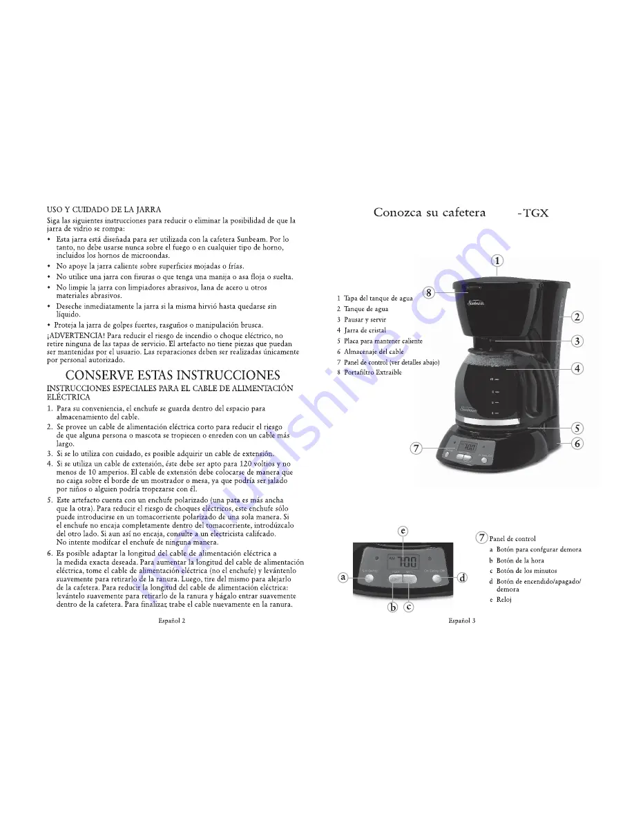 Sunbeam BVSB-TGX Series User Manual Download Page 8