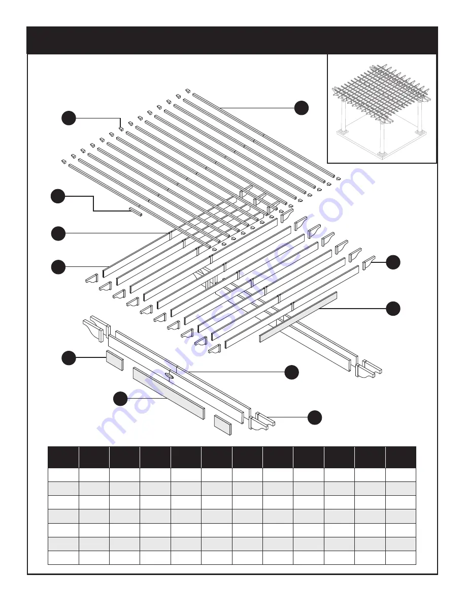 Suncast Free Standing Pergola Assembly Instructions Manual Download Page 5