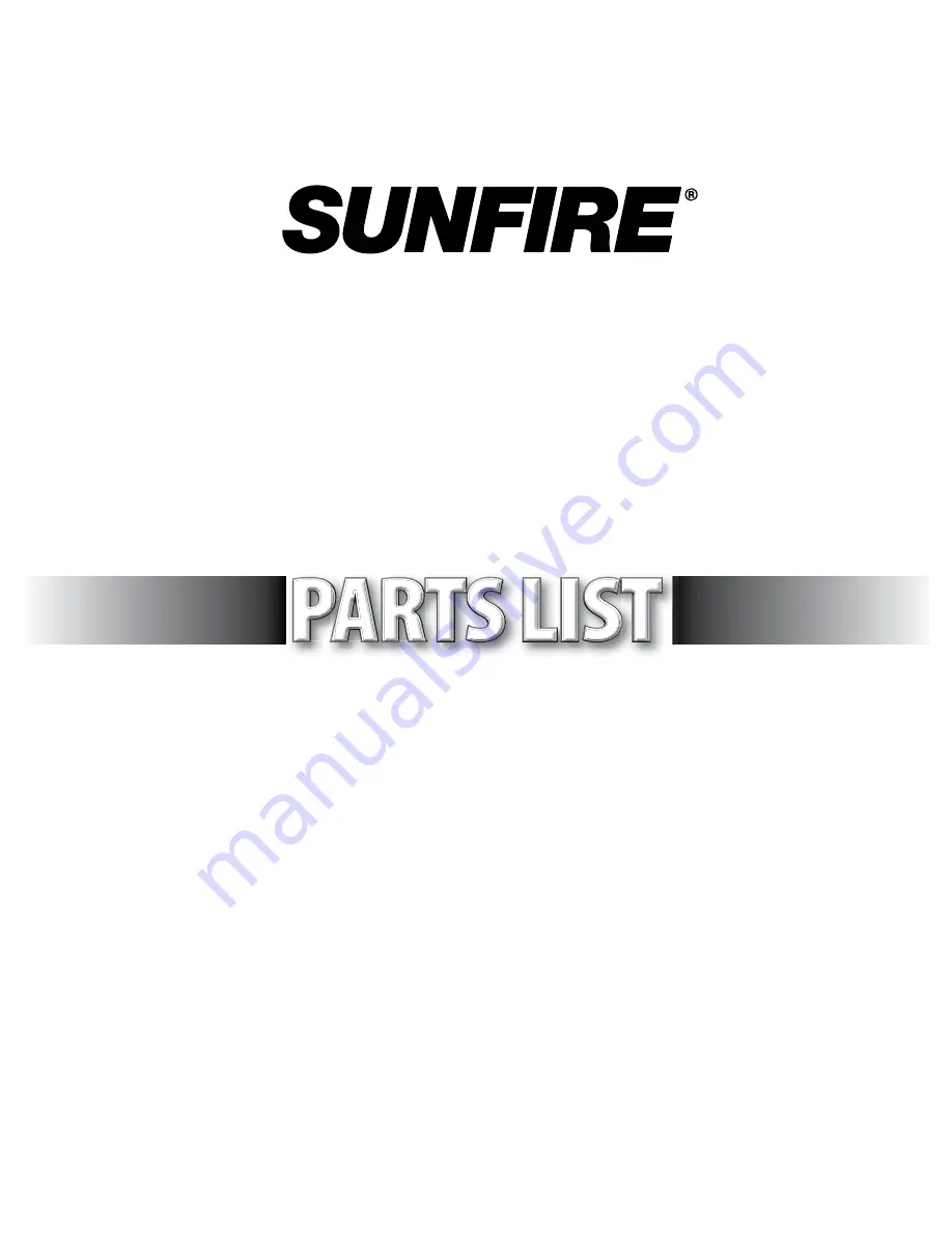 Sunfire X24 Parts List Download Page 1