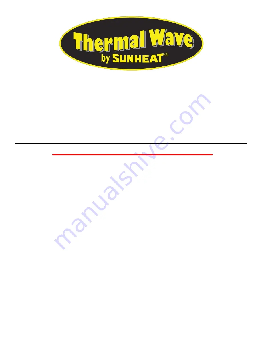 Sunheat Thermal Wave F15 Repair Manual Download Page 1