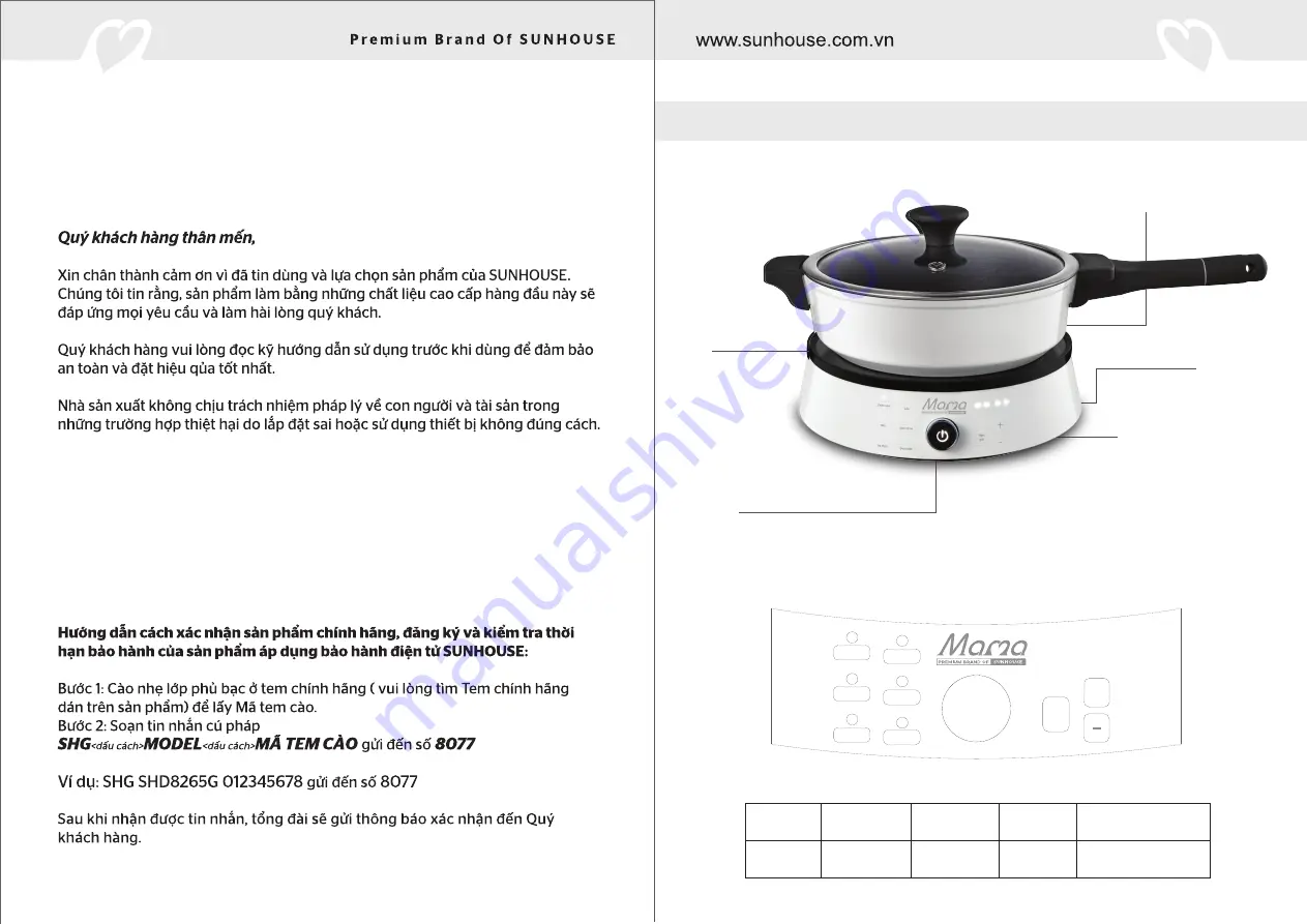 Sunhouse MAMA SHD6875 Instruction Manual Download Page 2